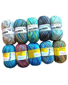 Regia & Lang Super Soxx TEN SKEIN Mystery Bag - 4-5 Colors (Repeats), Selected by Little Knits - 70% OFF SALE!