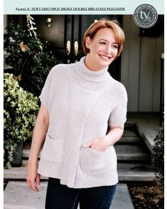 A Soft Lino Pattern - SPLIT FRONT DOUBLE BREASTED PULLOVER (PDF File)