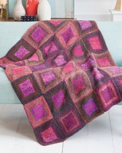 Noro Square-in-a-Square Blanket knitting pattern on sale at Little Knits.