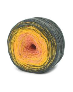 Trendsetter Yarns Transitions Tweed - Charcoal/Sunflower/Peach (Color #66) - BIG 150 GRAM CAKES
