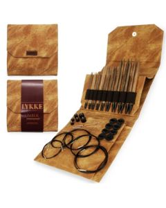 LYKKE Umber (Variable Length) Long Interchangeable Circular Knitting Needle Set in Tan Fabric Case on sale and ships from Little Knits